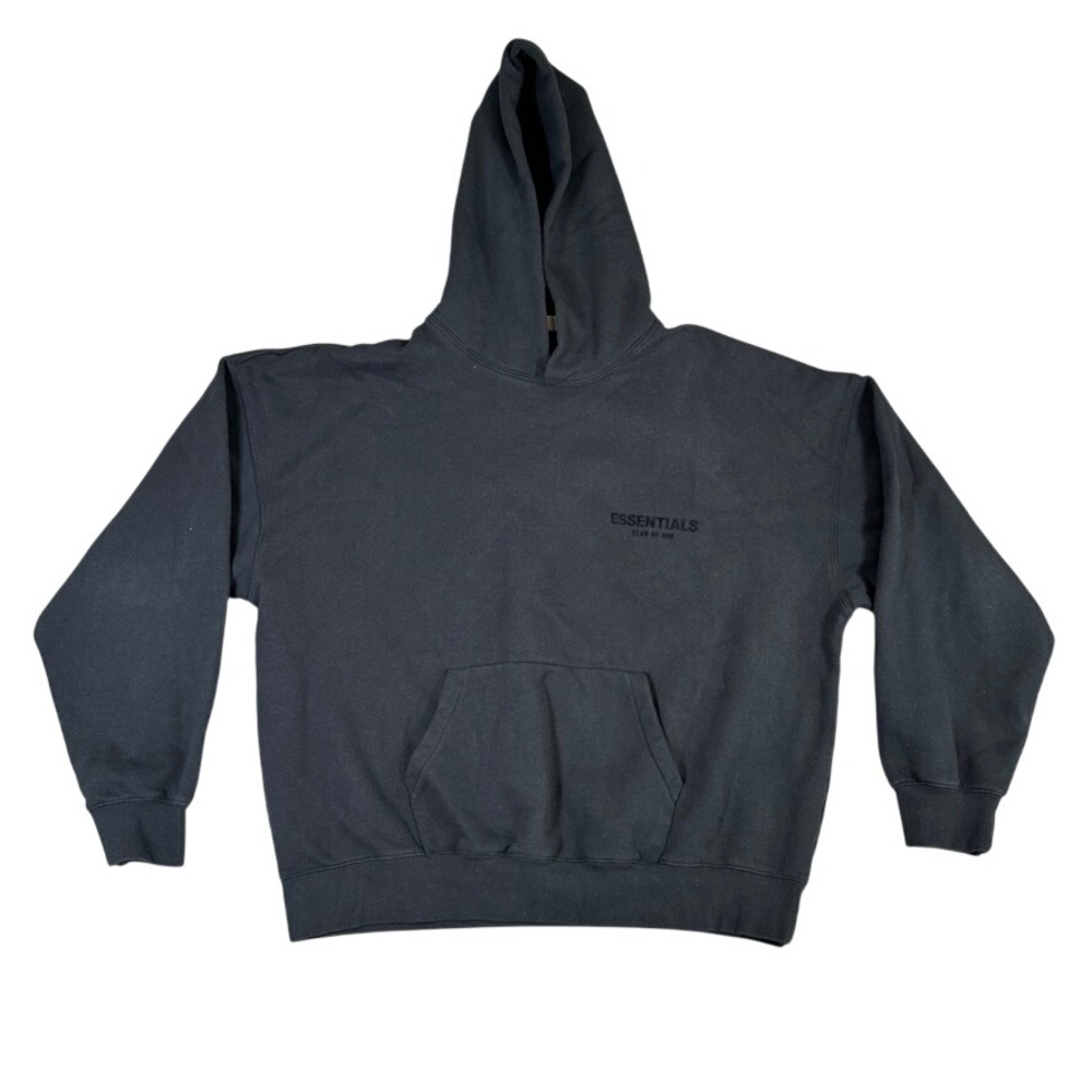 Fear of God Essentials Hoodie Black Oversized Fleece Sweatshirt XL